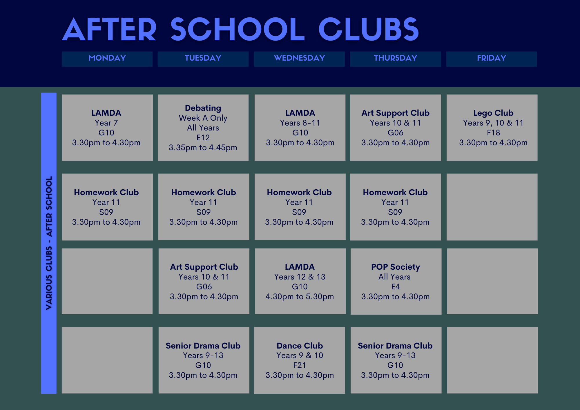 School Clubs and Societies (6)