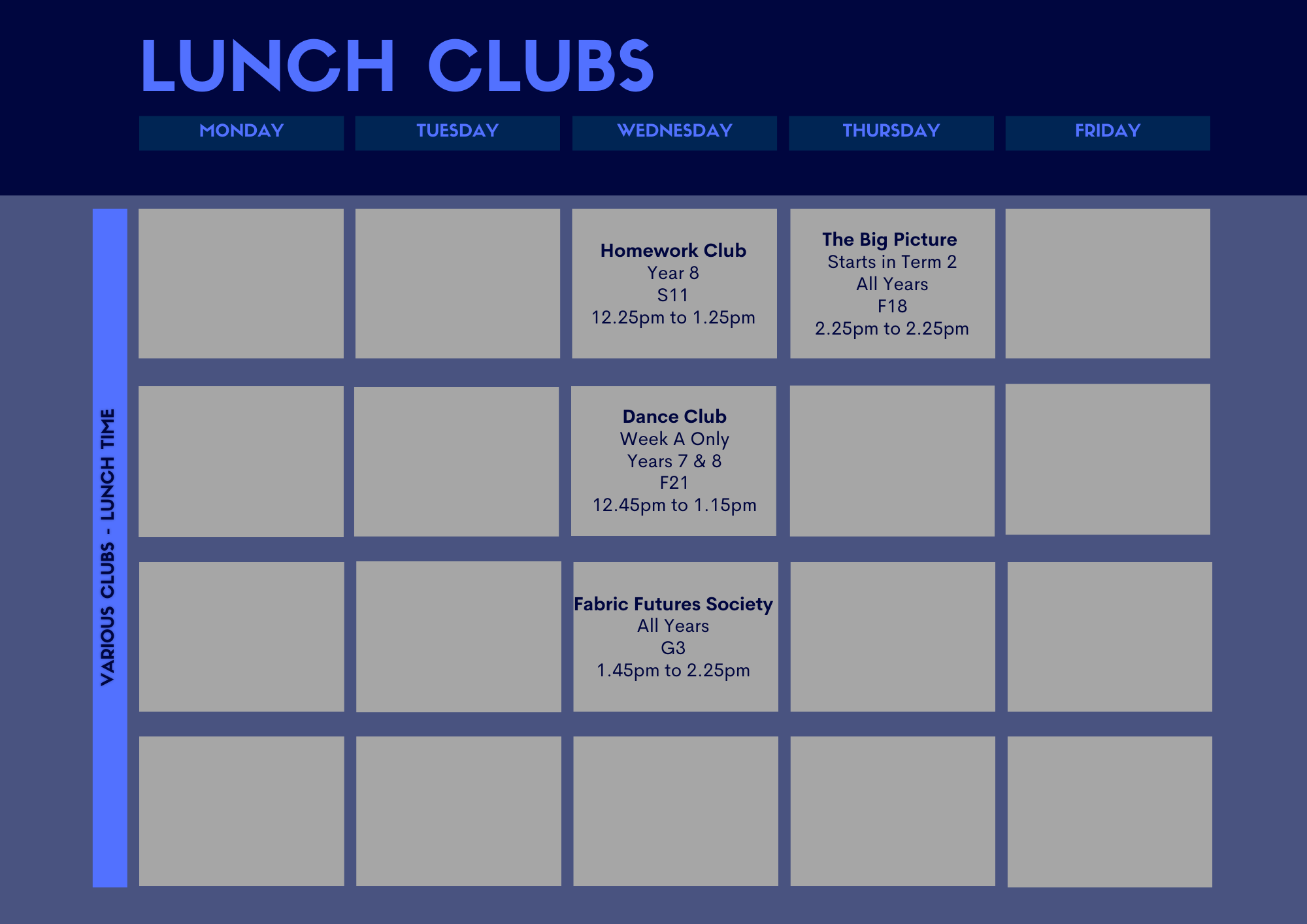 Lunch club 2 School Clubs and Societies (4)