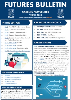 Cover Futures Bulletin Term 5 KS4